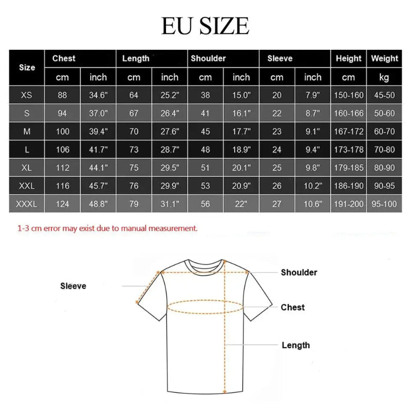 Muad'Dib T-Shirt Size Chart