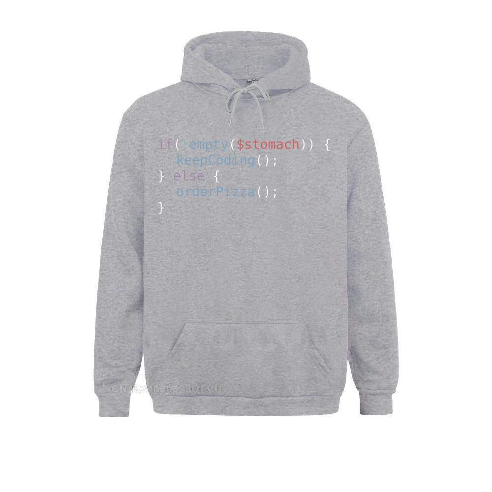 Grey Hungry Coder Hoodie