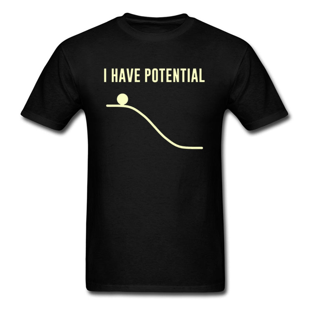 Black "I Have Potential" Physics T-Shirt