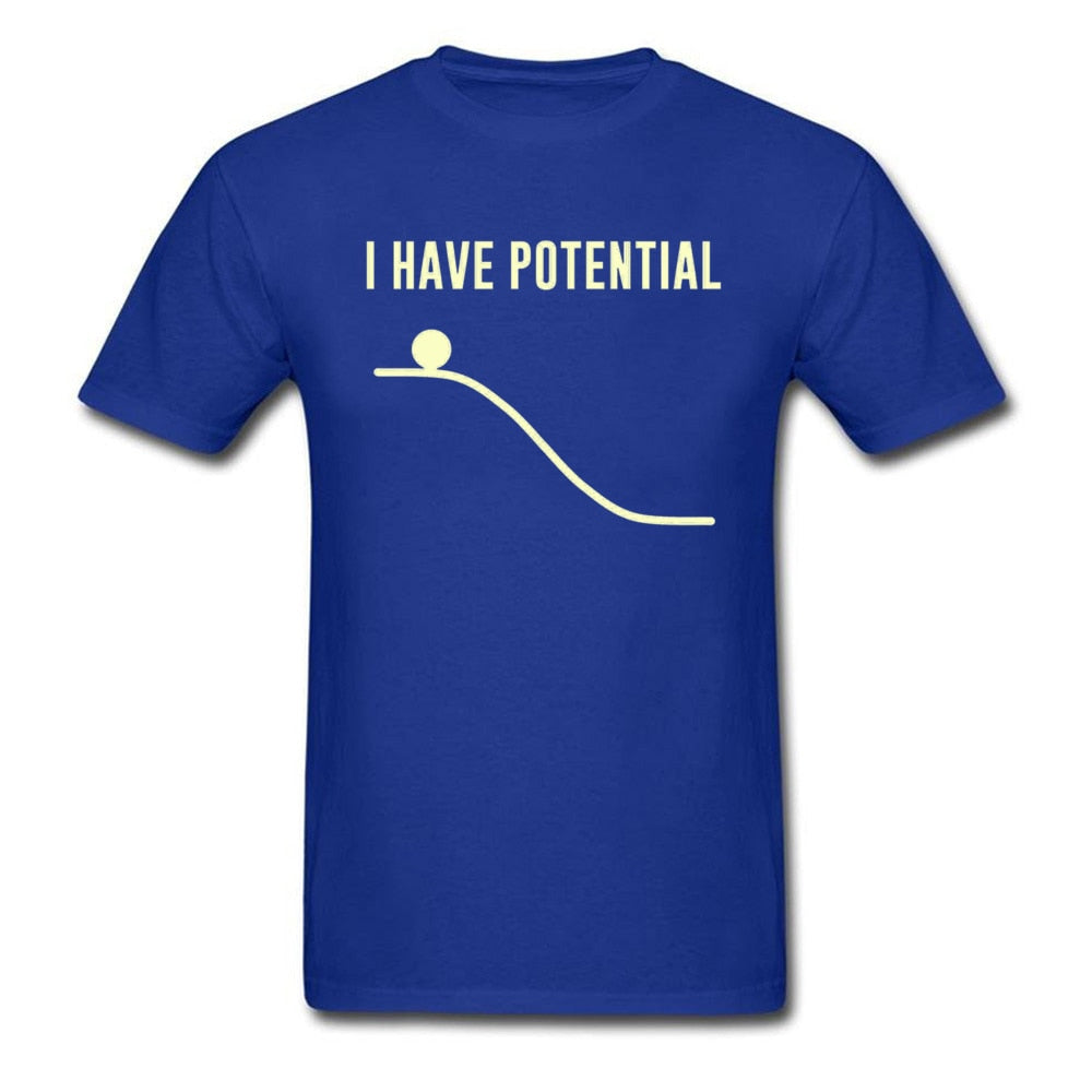 Blue "I Have Potential" Physics T-Shirt