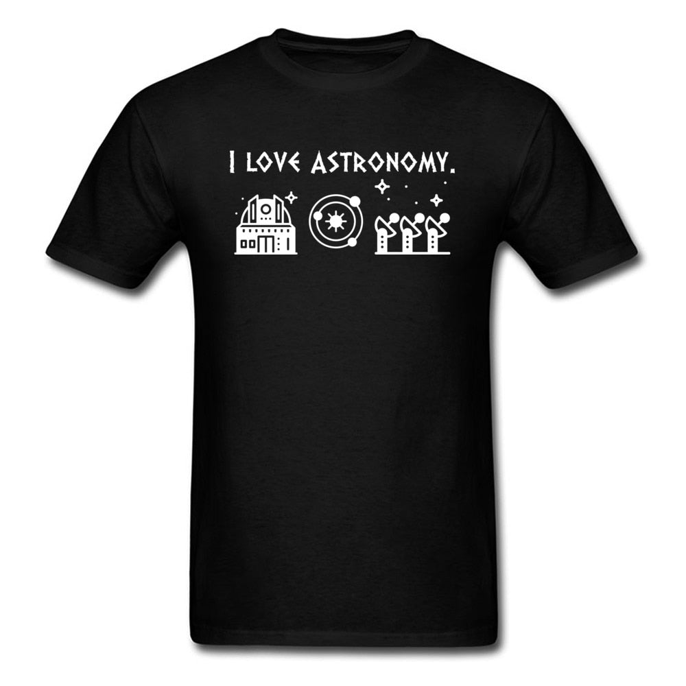 Black "I Love Astronomy" T-Shirt