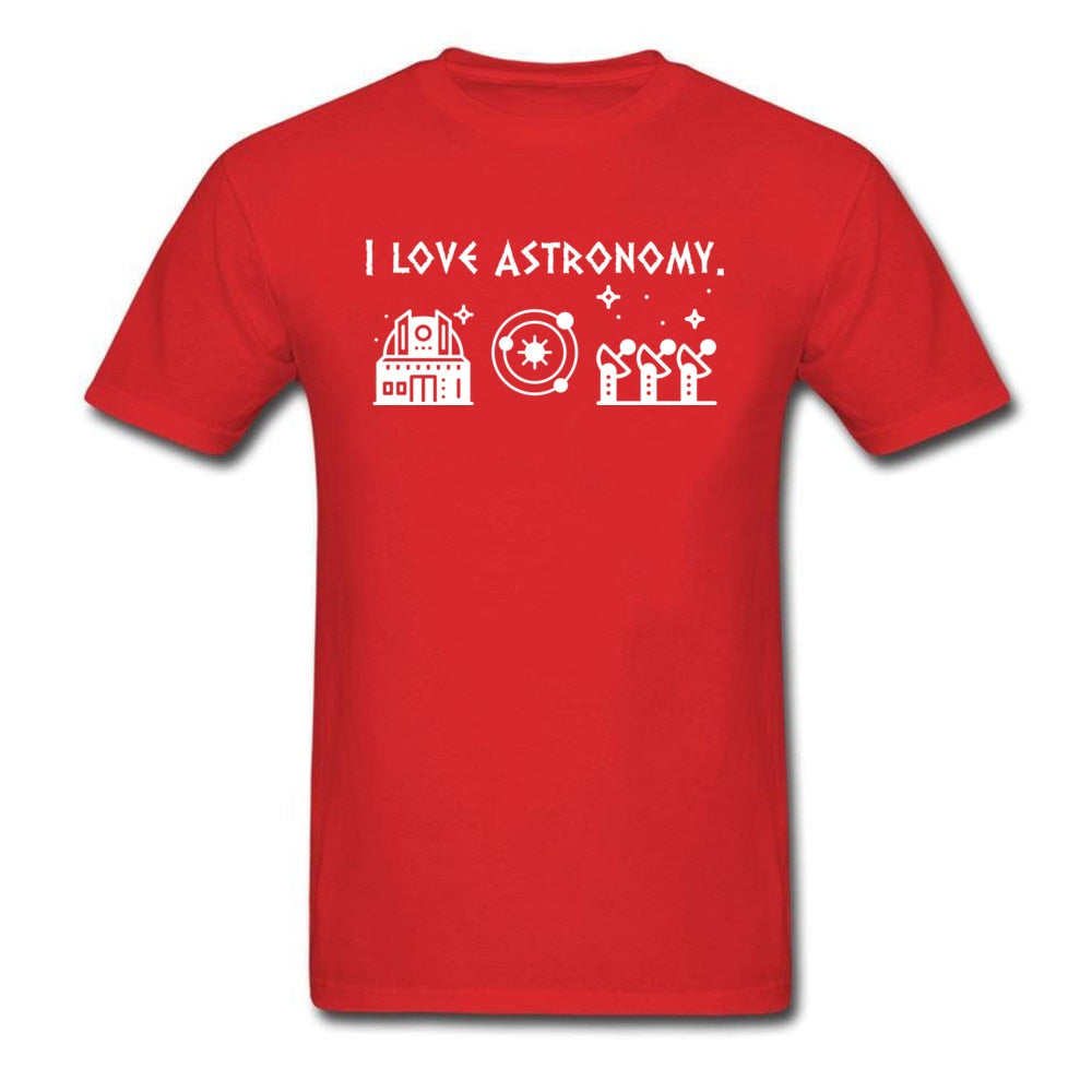 Red "I Love Astronomy" T-Shirt