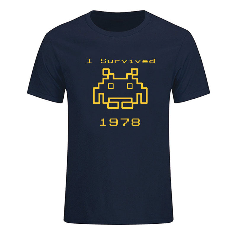 Dark Blue Space Invaders T-Shirt
