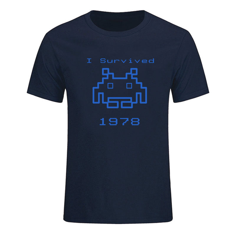 Dark Blue Space Invaders T-Shirt