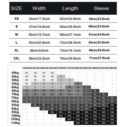 Maxwell's Equation T-Shirt Size Chart