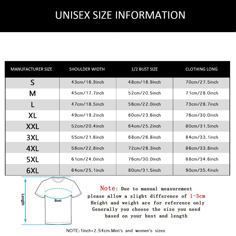 Software Engineer T-Shirt Size Chart