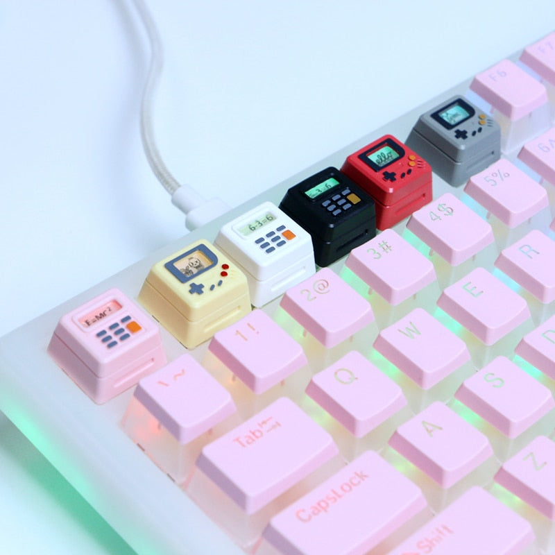 Retro Game Boy Keyboard Keycaps on a Keyboard