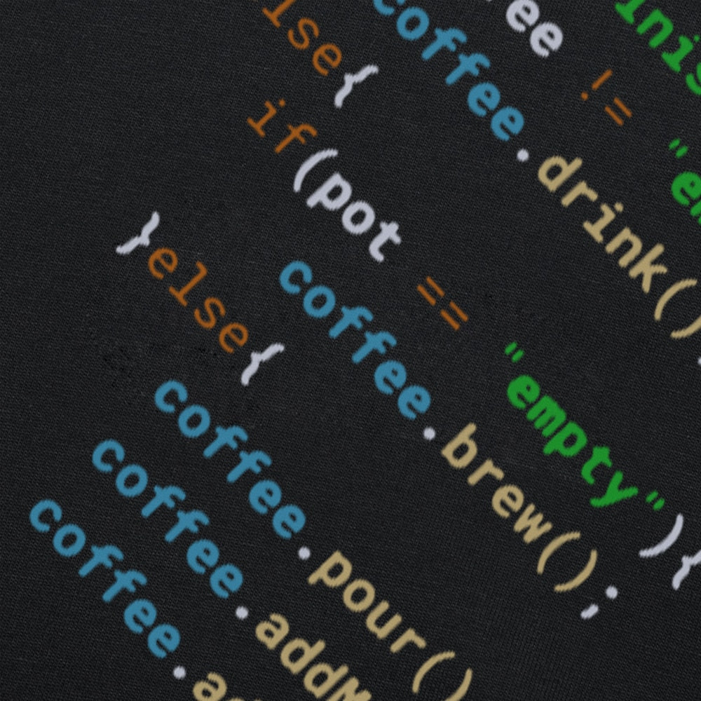 Coffee Code T-Shirt Up Close