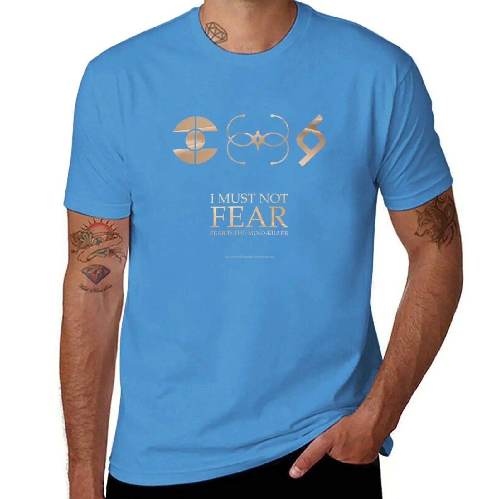 Medium Blue Mentat, Bene Gesserit and Fremen Crests T-Shirt