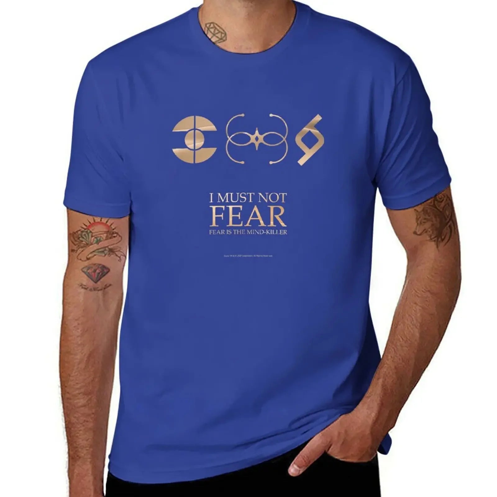 Blue Mentat, Bene Gesserit and Fremen Crests T-Shirt