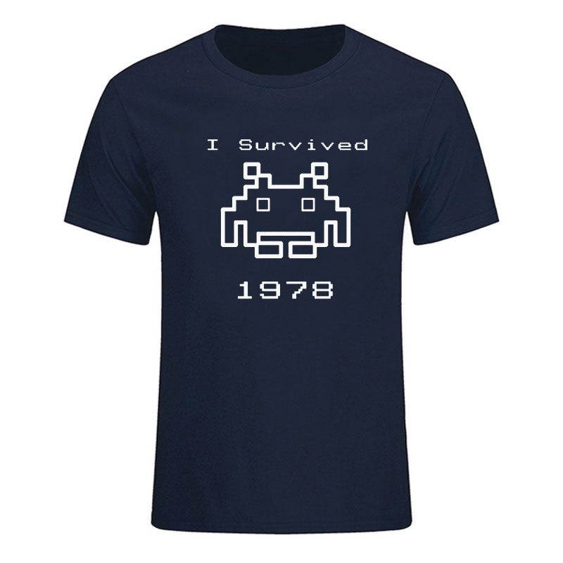 Dark Blue Space Invaders T-Shirt