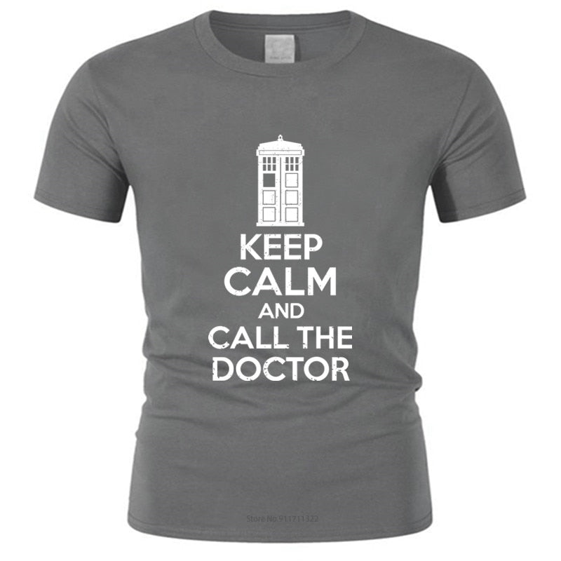 Grey "Keep Calm and Call the Doctor" T-Shirt