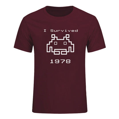 Maroon Space Invaders T-Shirt
