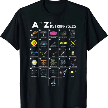Black A To Z of Astrophysics T-Shirt