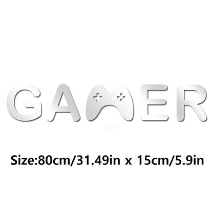 Silver Acrylic Mirror Gamer Wall Decal