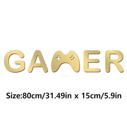 Gold Acrylic Mirror Gamer Wall Decal