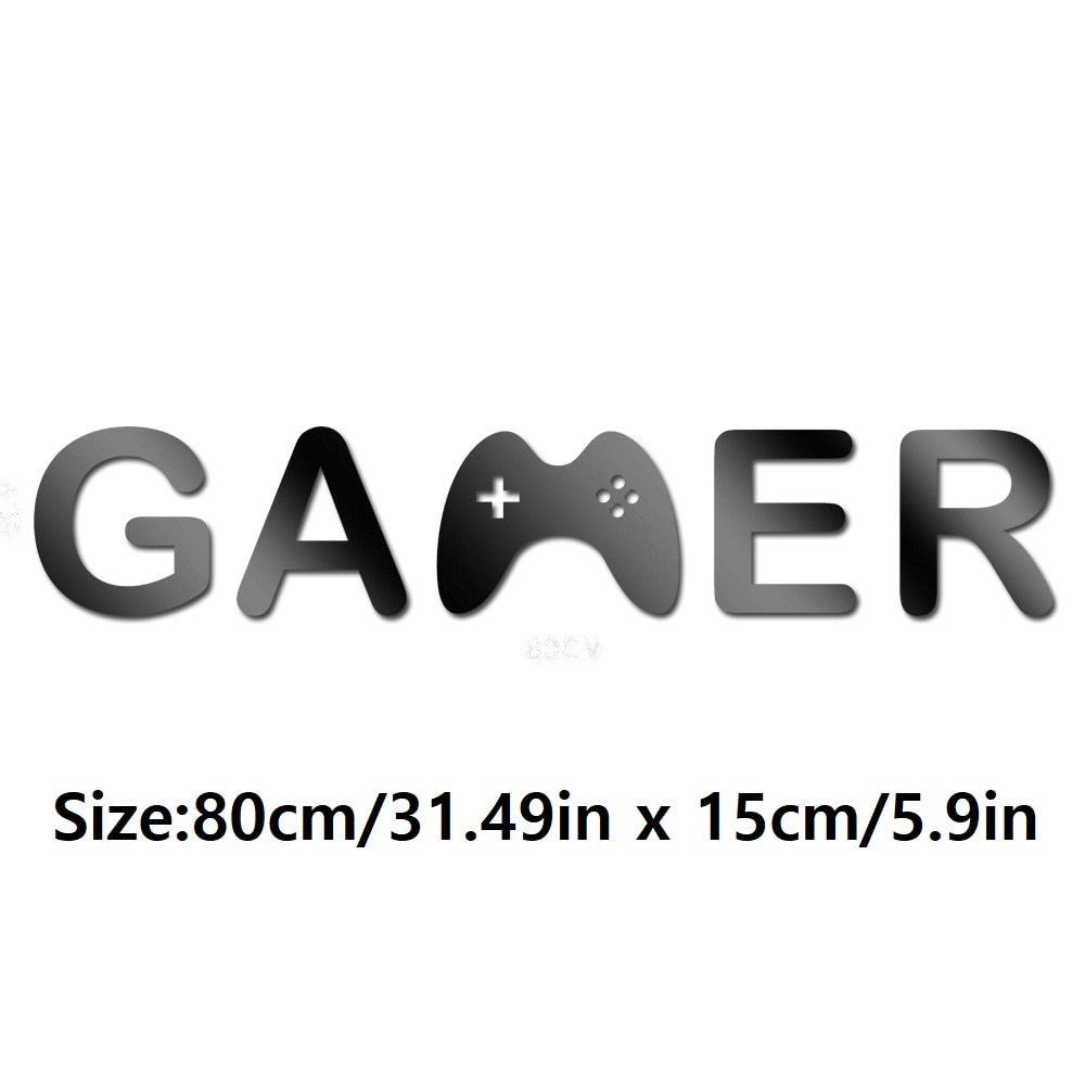 Black Acrylic Mirror Gamer Wall Decal