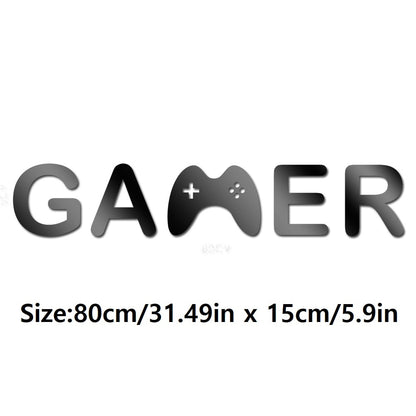 Black Acrylic Mirror Gamer Wall Decal