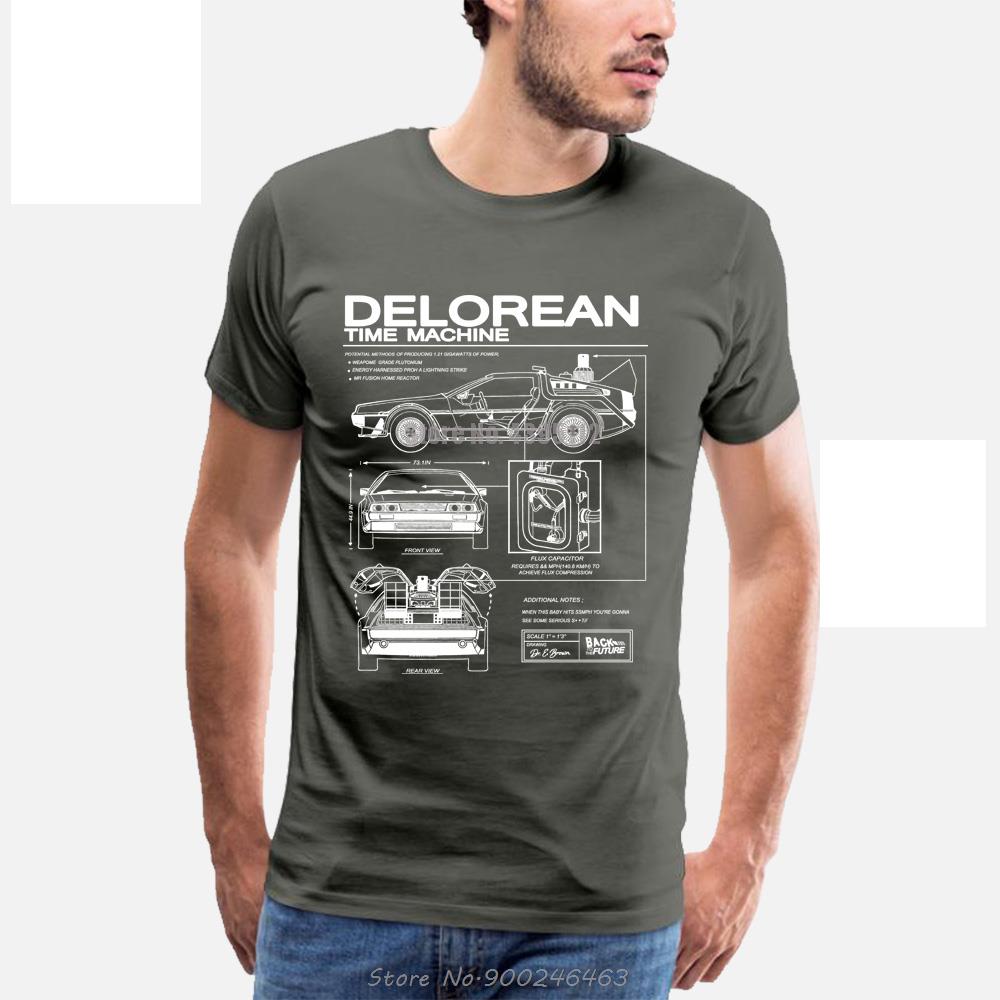 Dark Grey Time-TravelingDelorean T-Shirt