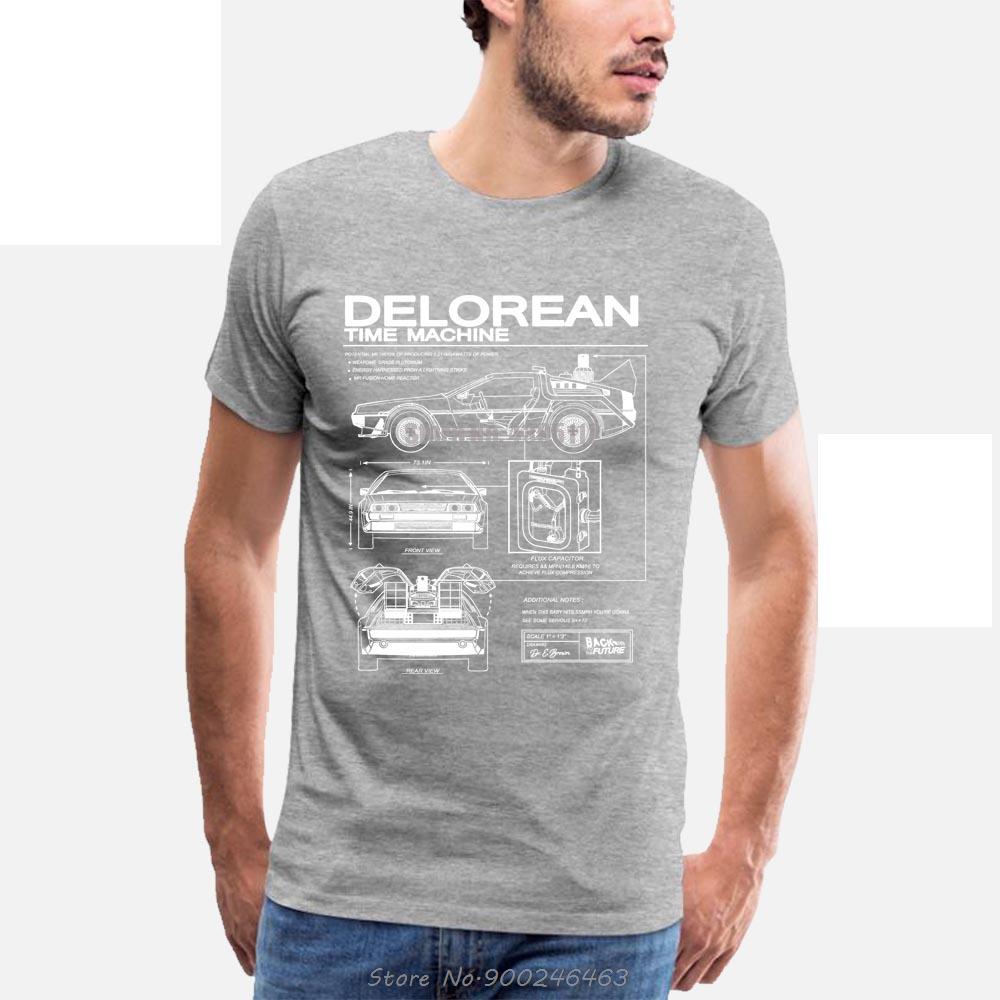 Light Grey Time-Traveling Delorean T-Shirt